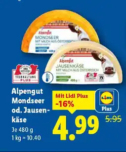 Lidl Alpengut mondseer od. jausen- käse Angebot