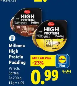 Lidl Milbone high protein vanille pudding Angebot