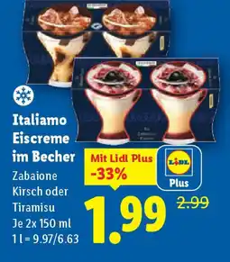 Lidl Italiamo Eiscreme im Becher Angebot