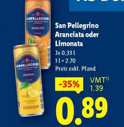 Lidl San pellegrino aranciata oder limonata Angebot