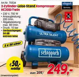 Zgonc Scheppach art.nr. 70534 2-zylinder-leise-stand kompressor Angebot