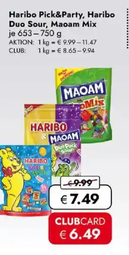 Travel FREE Haribo Pick&Party, Haribo Duo Sour, Maoam Mix Angebot