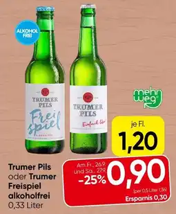 Spar Trumer pils oder Trumer Freispiel alkoholfrei Angebot