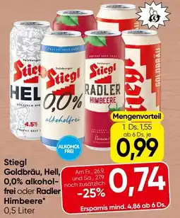 Spar Stiegl Goldbräu, Hell, 0,0% alkohol- frei Angebot