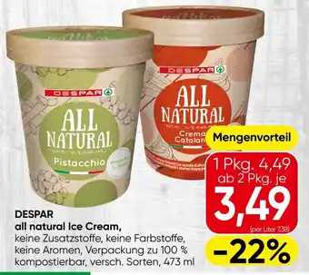 Spar Despar all natural ice cream Angebot