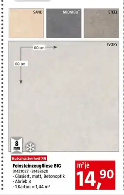 Bauhaus Feinsteinzeugfliese big Angebot