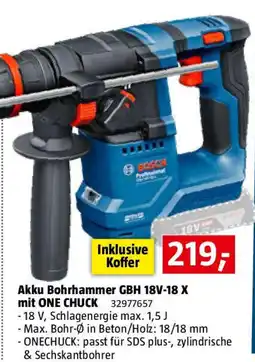 Bauhaus Akku bohrhammer gbh 18v-18 x mit one chuck Angebot
