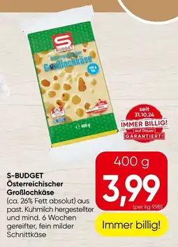 Spar S-budget österreichischer großlochkäse Angebot