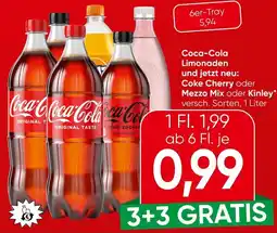 Spar Coca-Cola Limonaden und jetzt neu Coke Cherry oder Mezzo Mix oder Kinley Angebot