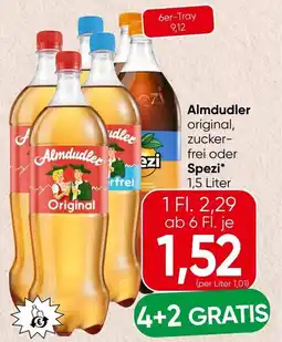 Spar Almdudler original, zucker- frei oder Spezi Angebot