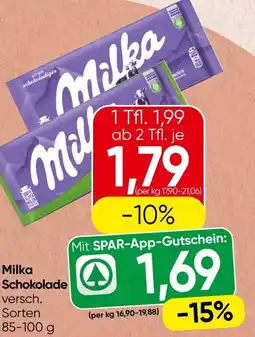 Spar Milka Schokolade Angebot