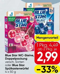 Spar Blue Star WC-Steine Doppelpackung oder Blue Star Spülkastenwürfel Angebot