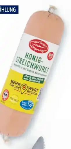 Hofer Zurück zum Ursprung Bio-Honigstreichwurst Angebot