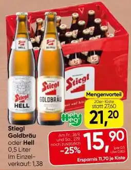 Spar Stiegl Goldbräu oder Hell Angebot