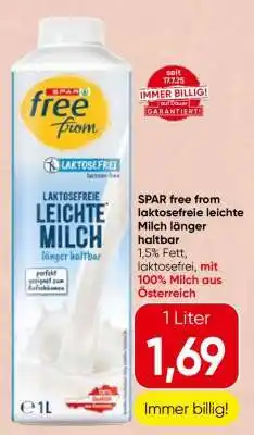 Spar SPAR free from laktosefreie leichte Milch länger haltbar Angebot