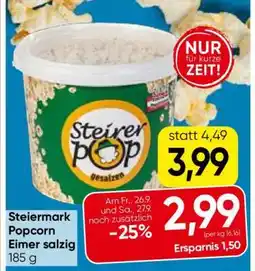 Eurospar Steiermark Popcorn Eimer salzig Angebot