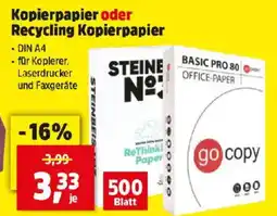 Thomas Philipps Kopierpapier oder Recycling Kopierpapier Angebot