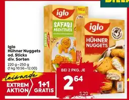 Billa Iglo Hühner Nuggets od. Sticks div. Sorten Angebot