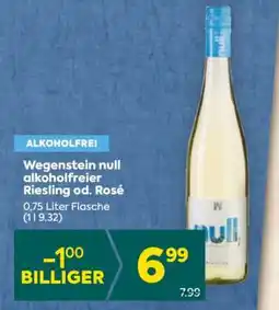 Billa Wegenstein null alkoholfreier Riesling od. Rosé Angebot