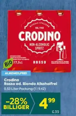 Billa Crodino Rosso od. Biondo Alkoholfrei Angebot