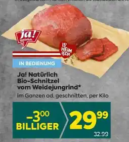 Billa Ja! Natürlich Bio-Schnitzel vom Weidejungrind Angebot