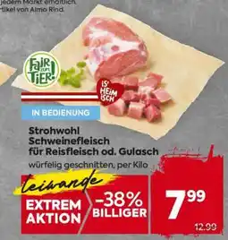 Billa Strohwohl Schweinefleisch für Reisfleisch od. Gulasch Angebot