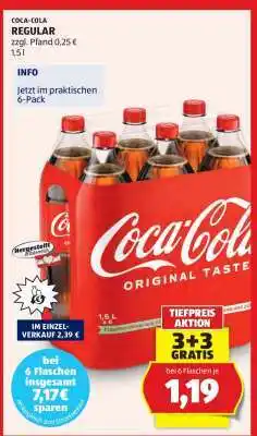 Hofer COCA-COLA REGULAR Angebot