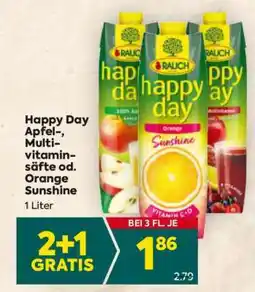 Billa Happy Day Apfel-, Multivitaminsäfte od. Orange Sunshine Angebot