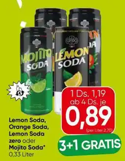 Eurospar Lemon Soda, Orange Soda, Lemon Soda zero oder Mojito Soda Angebot
