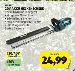 Hofer 20V AKKU HECKENSCHERE Angebot