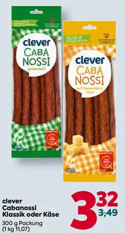 Billa clever Cabanossi Klassik oder Käse Angebot