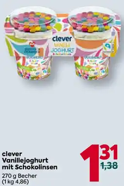 Billa clever Vanillejoghurt mit Schokolinsen Angebot