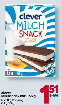 Billa clever Milchsnack mit Honig Angebot
