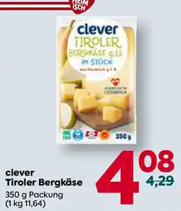 Billa clever Tiroler Bergkäse Angebot