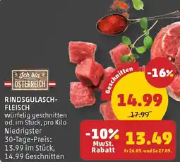 PENNY Rindsgulasch- fleisch Angebot