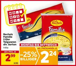 Billa Recheis familie 2 eier teigwaren div. sorten Angebot