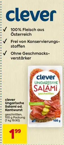 Billa Clever ungarische salami od. kantwurst Angebot