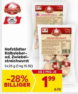 Billa Hofstädter kalbsleber- od. zwiebel- streichwurst Angebot