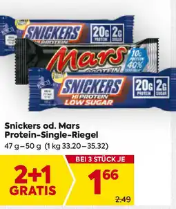 Billa Snickers od. mars protein-single-riegel Angebot