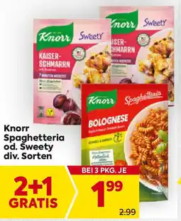 Billa Knorr spaghetteria od. sweety div. sorten Angebot