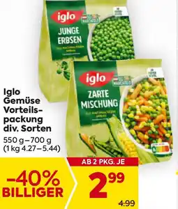 Billa Iglo gemüse vorteils- packung div. sorten Angebot