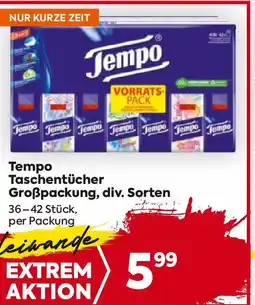 Billa Tempo taschentücher großpackung, div. sorten Angebot