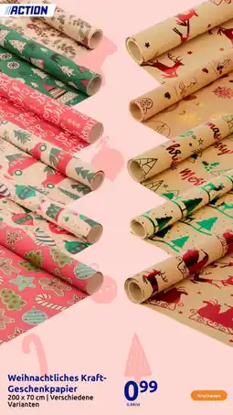 Action Weihnachtliches kraft- geschenkpapier Angebot