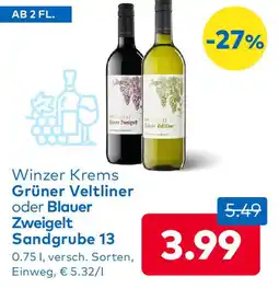T&G Winzer Krems Grüner Veltliner oder Blauer Angebot