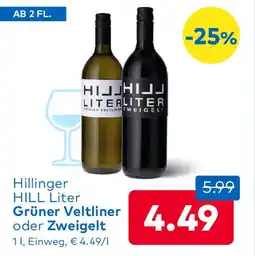 T&G Hillinger hill liter grüner veltliner oder zweigelt Angebot