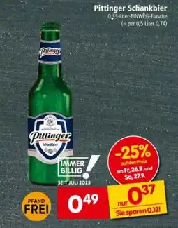 Interspar Pittinger Schankbier Angebot