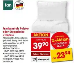 Interspar Frankenstolz Polster oder Steppdecke Tencel Angebot
