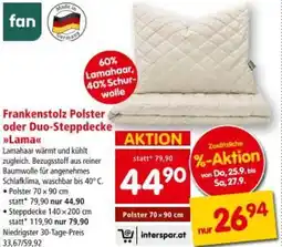 Interspar Frankenstolz Polster oder Duo-Steppdecke Lama Angebot