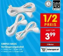 Interspar SIMPEX BASIC Verlängerungskabel Angebot