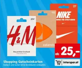 Interspar Shopping Gutscheinkarten Angebot